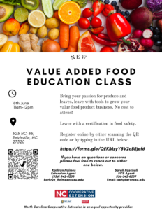 Cover photo for Value-Added Food Education Class